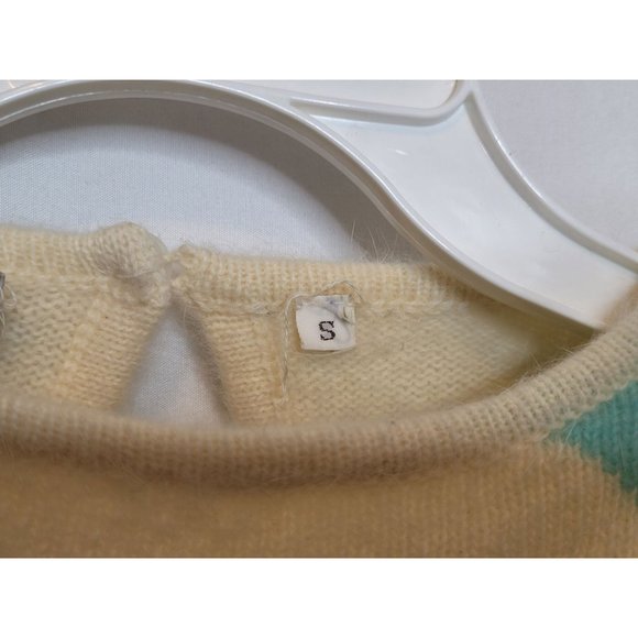 Vintage Sweater Christian Aujard Pastel Abstract Pullover Small Shoulder Pads - Picture 5 of 9